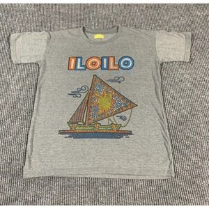 Fiesta T Shirt Mens Small Gray Iloilo Philippines Sailing Nautical Tropical‎ Y2K